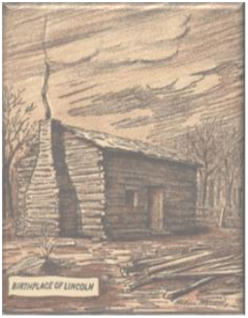 A rustic log cabin with a smoking chimney in a wooded area.