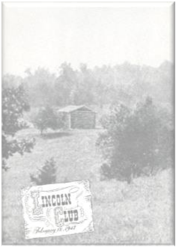 A faded black-and-white image of a rural landscape with a sign.